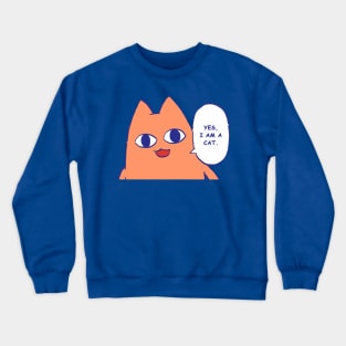 chiyo dad saying yes i am a cat / funny azumanga daioh meme Crewneck Sweatshirt